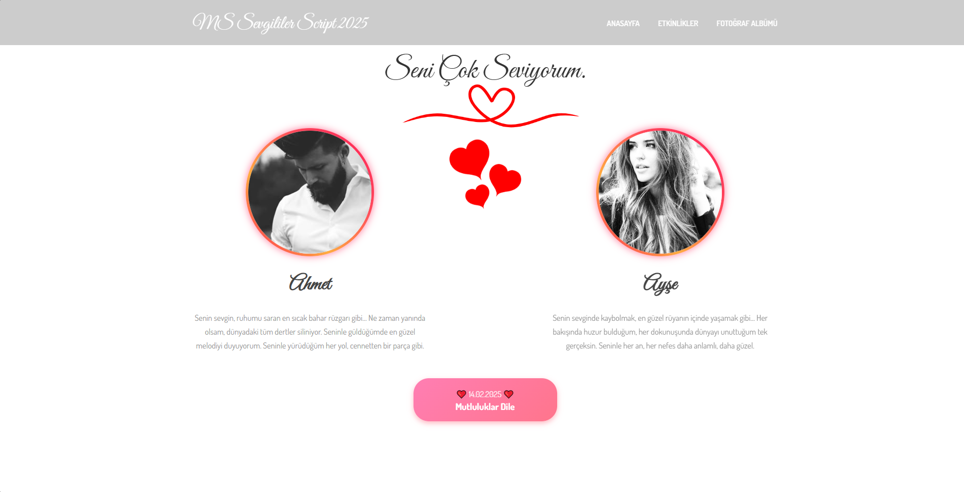 14 Şubat Sevgililer Scripti